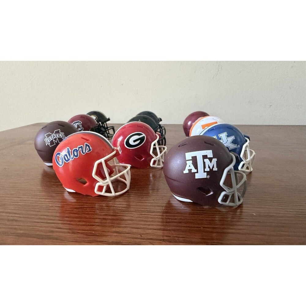 NCAA Pocket Pro Helmets SEC Conference Set of 11 RIDDELL 2” Helmets